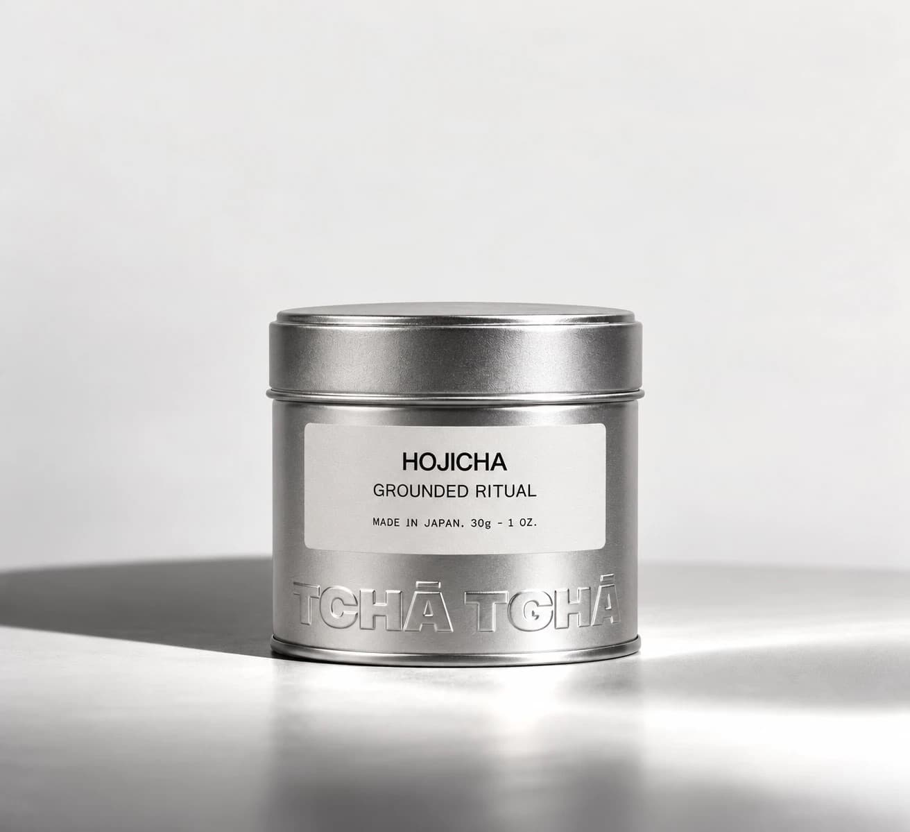シルバー缶入り ほうじ茶 Tchá Tchá